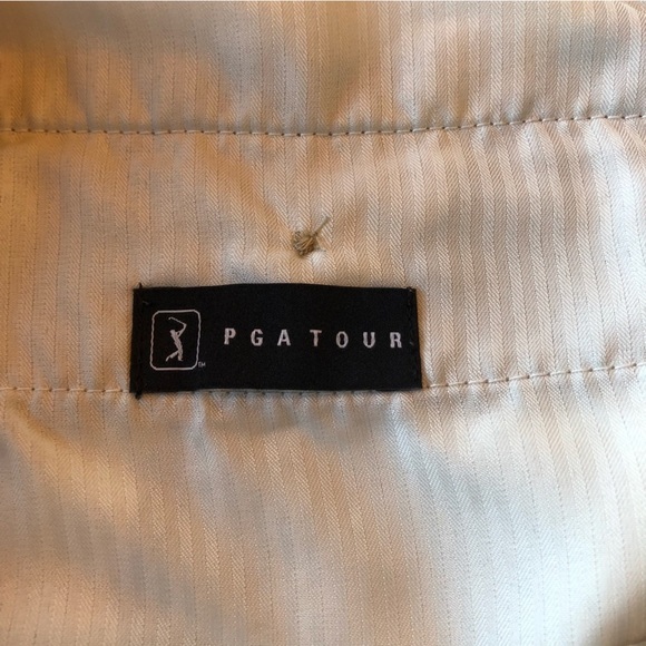 Pga Flat Front Taupe Golf Long Shorts Size 34 - Picture 4 of 9